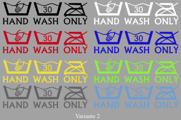 Aufkleber Hand Wash Only